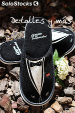 Zapatillas para bodas. Modelo Novio chaqué. Pantuflas para boda