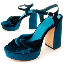 Zapato De Tacon Para Mujer Color Azul Talla 35