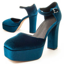 Zapato De Tacon Para Mujer Color Azul Talla 40
