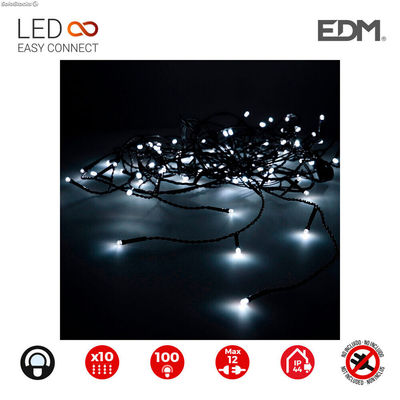 Zasłona z Lampek led edm Easy-Connect Biały 1,8 w (2 x 1 m)
