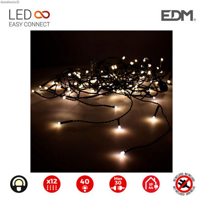 Zasłona z Lampek LED EDM Icicle Easy-Connect Ciepła Biel (200 x 50 cm)