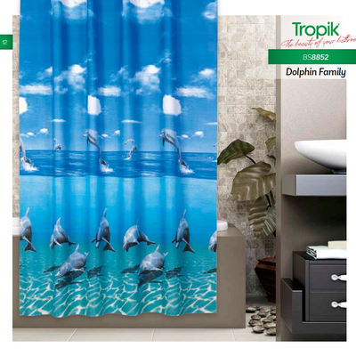 Zasłony prysznicowe TROPIK Dolphin Family 110x200 (2 szt.)