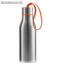 ZC-DO-H Thermo botella de agua con correa, acero inoxidable cepillado, botella