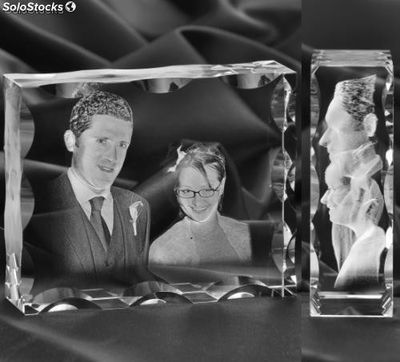 Zdjęcia ślubne w krysztale, upominek ślubny 3d
