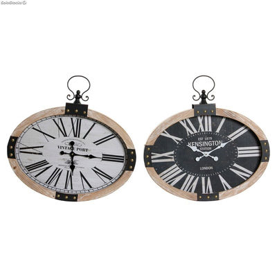 Zegar Ścienny DKD Home Decor RE-180395 Owalne 58 x 6,5 x 58 cm Czarny Beżowy Żel