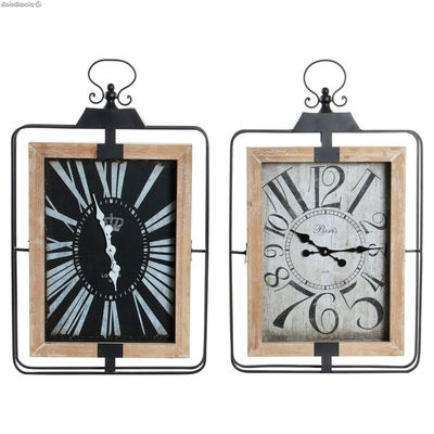 Zegar Ścienny DKD Home Decor RE-180398 46 x 6 x 75 cm Czarny Beżowy Żelazo Drewn