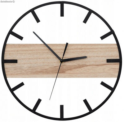 Zegar ścienny rzymski metalowy drewno 40 cm