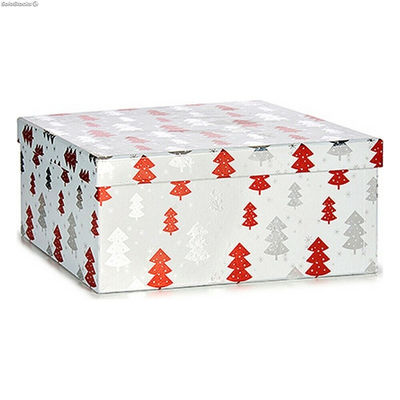 zestaw dekoracyjnych pudełek Choinka Boże Narodzenie Czerwony Srebrzysty Biały K