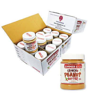 Zimmer &amp; Co Crunchy Peanut Butter 6.6 KG | Combo of 12 Jars 500G.