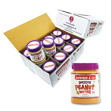 Zimmer &amp; Co Smooth Peanut Butter 6.6 KG | Combo of 12 Jars 500G | Rich in Fibre