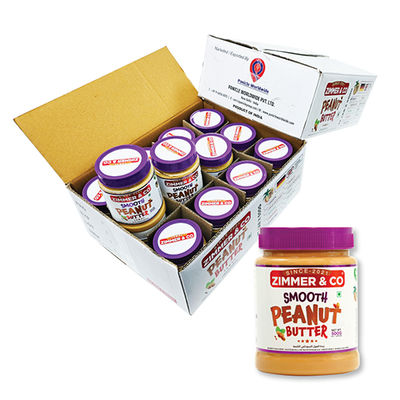 Zimmer &amp; Co Smooth Peanut Butter 6.6 KG | Combo of 12 Jars 500G | Rich in Fibre