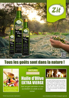 Zit Huile d&#39;Olive Vierge Extra au pure gout 100% naturelle 1L/50cl/25cl